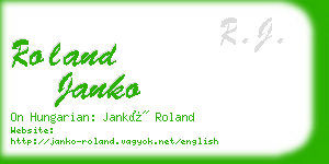 roland janko business card